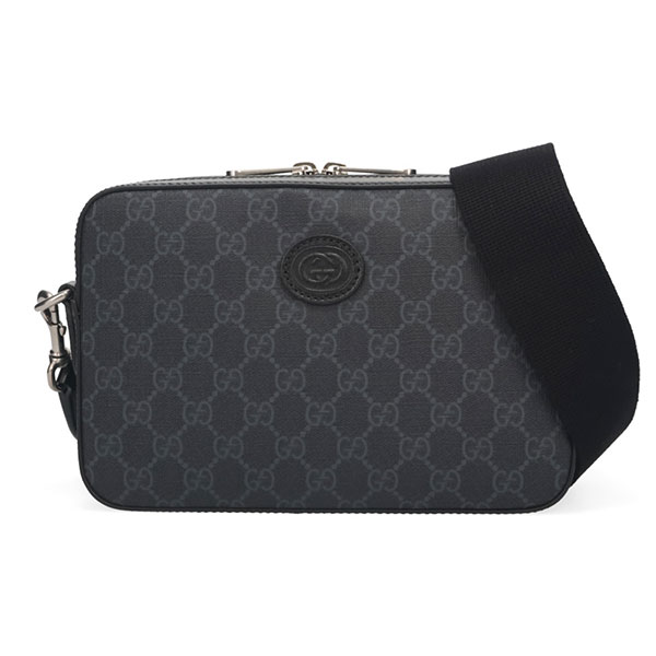 グッチ バッグ メンズ GUCCI インターロッキングG クロスボディバッグ 703468 92THF 1000 ブラック