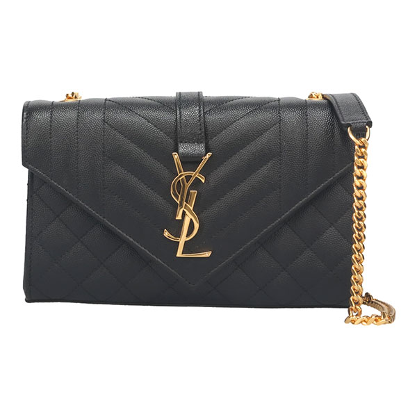 サンローラン バッグ レディース SAINT LAURENT エンヴェロップ スモール 600195 BOW91 1000 ブラック ゴールド金具