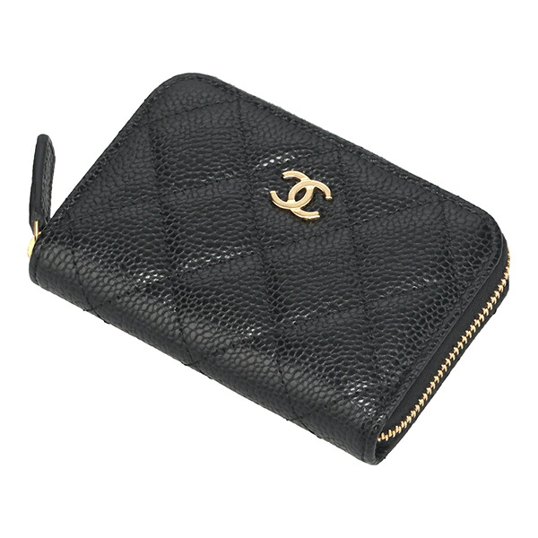 シャネル 小銭入れ レディース CHANEL クラシック ジップコインパース AP0216 Y01864 C3906 ブラック ゴールド金具 財布_1