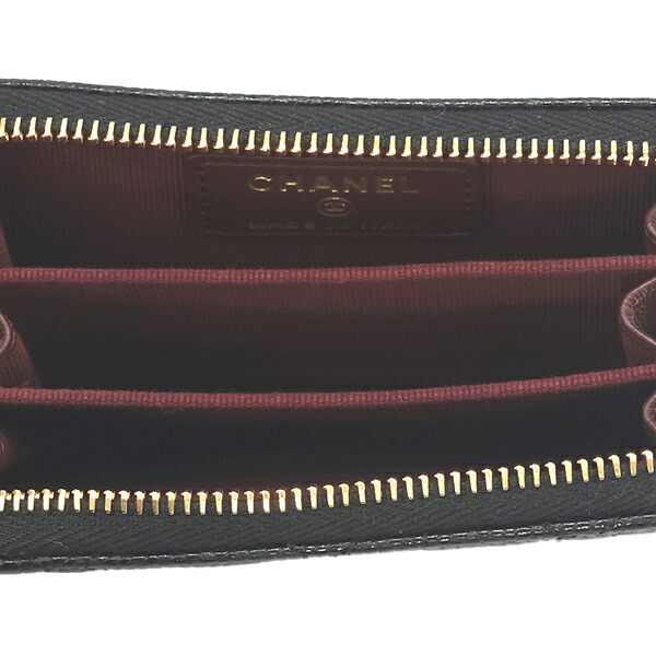 シャネル 小銭入れ レディース CHANEL クラシック ジップコインパース AP0216 Y01864 C3906 ブラック ゴールド金具 財布_5