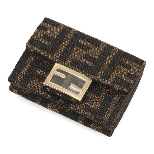 フェンディ 財布 レディース FENDI バゲット マイクロ 三つ折り財布 8M0395 A98P F0A6E ブラウン_1