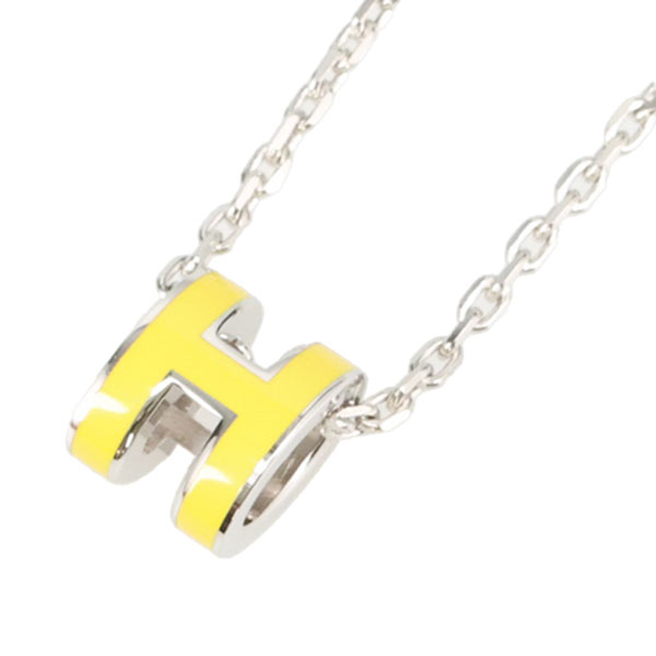 エルメス ポップアッシュ ネックレス ミニ HERMES ニューライム シルバー 147992 POP H ポップH