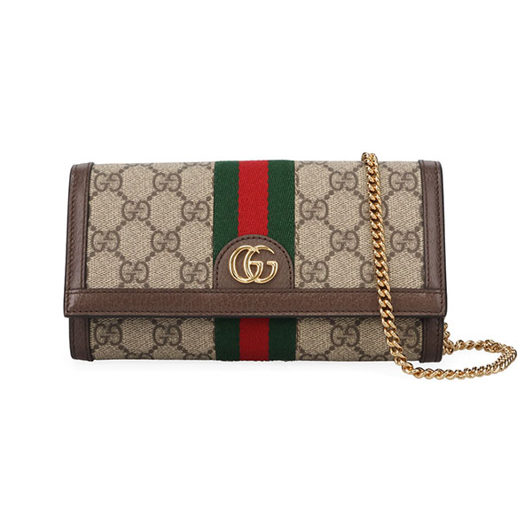 グッチ バッグ GUCCI オフィディア チェーンウォレット 772309 96IWG 8745 ベージュ+ダークブラウン
