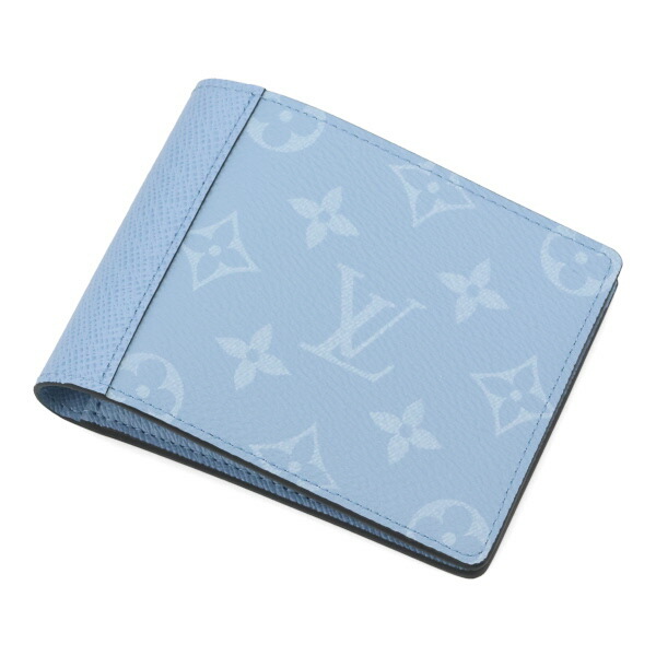 ルイヴィトン 財布 メンズ LOUIS VUITTON ミュルティプルウォレット スカイブルー M14111 二つ折り財布 小銭入れなし_1