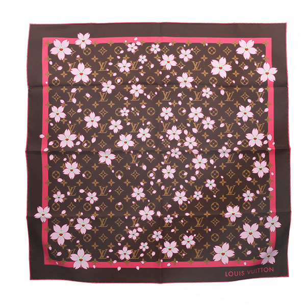 ルイヴィトン スカーフ LOUIS VUITTON LV × 村上隆 カレ70 チェリーブロッサム M96102