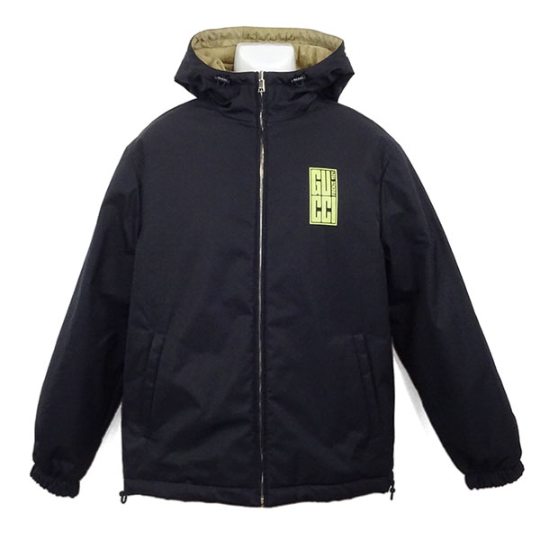 グッチ ジャケット メンズ GUCCI リバーシブル ナイロンツイルジャケット 787200 ZARAE 4066 ダークブルー+ベージュ サイズ46 Mサイズ相当