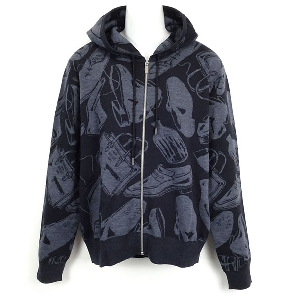 ベルルッティ パーカー メンズ BERLUTI ジャカードウールジップアップパーカー コールドナイトブルー 294740 サイズXL