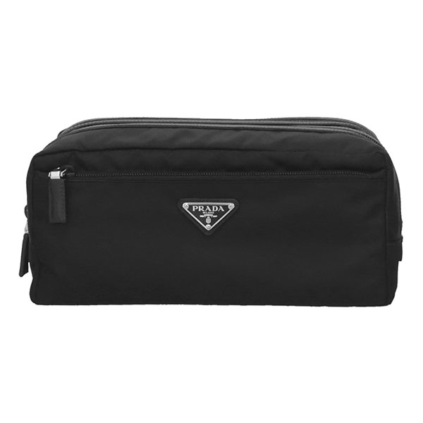 プラダ バッグ メンズ PRADA リナイロン サフィアーノレザー トラベルポーチ 2NA030 2DMH F0002 ブラック