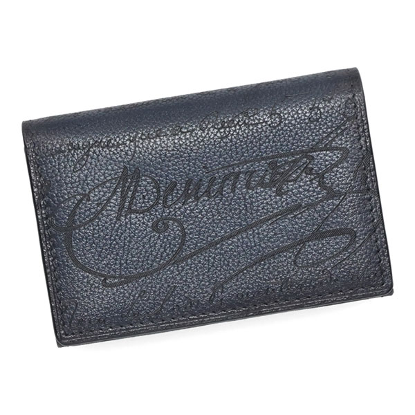 ベルルッティ 名刺入れ カードケース メンズ BERLUTI インブイア スクリットレザー カードホルダー インディゴデニム 306923