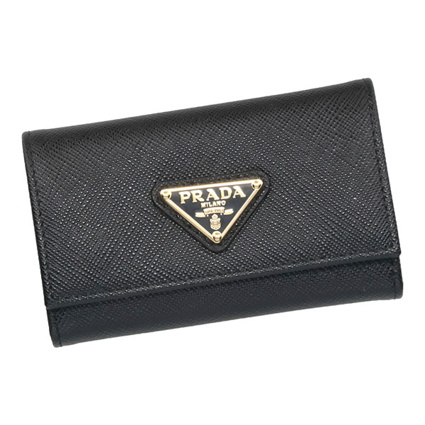 プラダ キーケース レディース PRADA サフィアーノトライアングル 1PG004 QHH F0002 ブラック