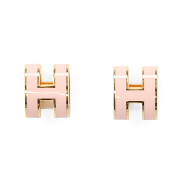エルメス ポップアッシュ ミニ ピアス HERMES ローズドラジェ ゴールド 608002 POP H ポップH