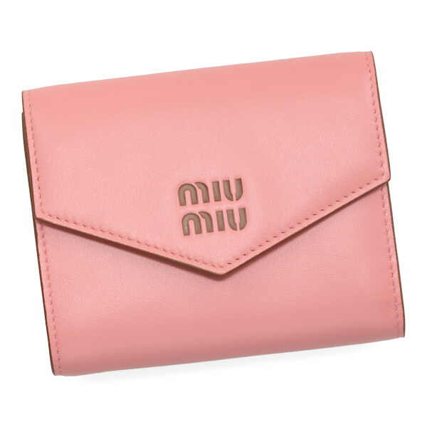 ミュウミュウ 財布 レディース MIUMIU レザー財布 5MH040 2CV6 F04AN CAMELIA+COGNAC カメリアピンク+コニャック