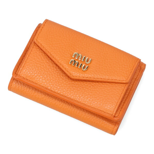 ミュウミュウ 財布 レディース MIUMIU ヴィッテロダイノレザー財布 5MH021 ADT7 F0IKY GERBERA ガーベラデイジー 三つ折り財布 ミニ財布_1