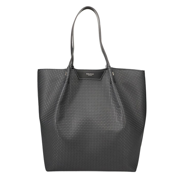セラピアン バッグ メンズ SERAPIAN ステパン ヴァーティカル シークレットトート 713733J 0004 CC3 アスファルトグレー+ブラック