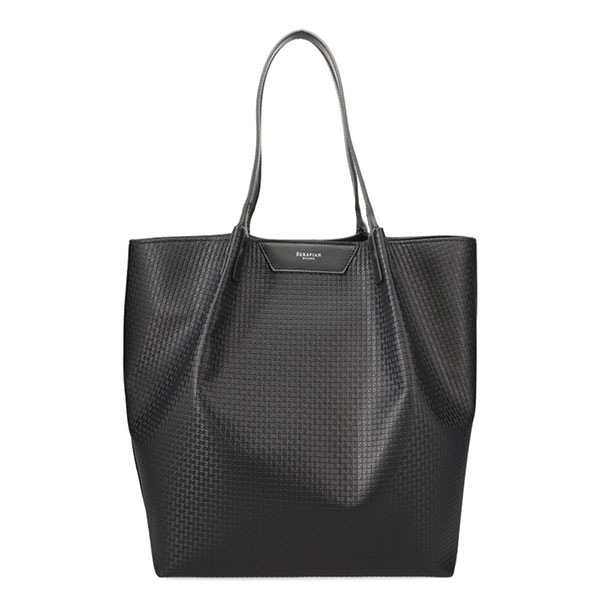 セラピアン バッグ メンズ SERAPIAN ステパン ヴァーティカル シークレットトート 713733J 0004 CG2 ブラック+エクリプスブラック