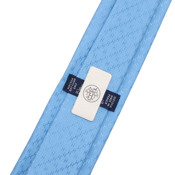 エルメス ネクタイ HERMES H織りタイ 7cm ニューH 036233T ブルーラック_2