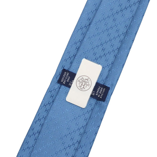 エルメス ネクタイ HERMES H織りタイ 7cm ニューH 036233T ブループロフォン_2