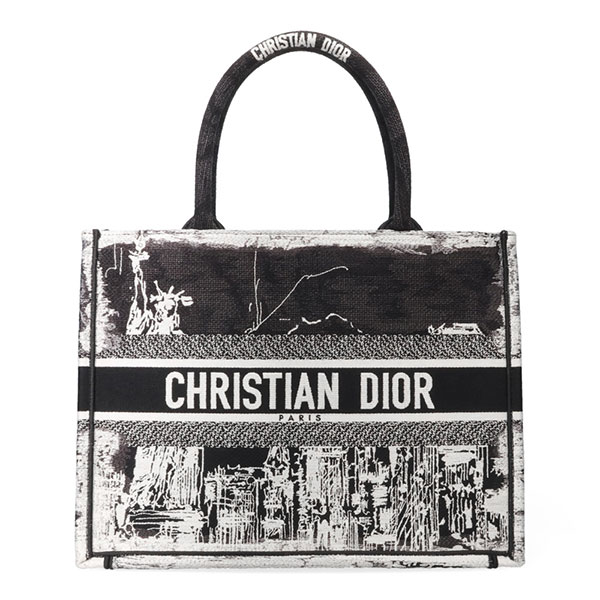 ディオール バッグ レディース DIOR ブックトートバッグ ミディアム M1296ZEGH M911 ブラック