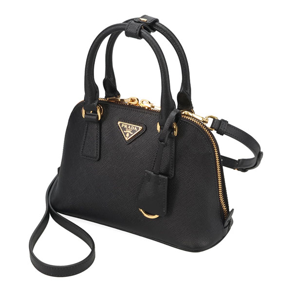 プラダ バッグ レディース PRADA サフィアーノレザー ミニバッグ 1BA851 NZV F0002 ブラック ハンドバッグ_1