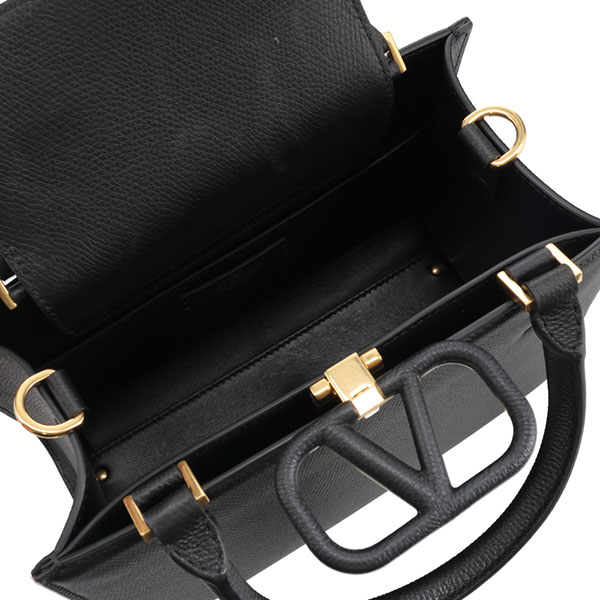 ヴァレンティノ バッグ レディース VALENTINO Vスリング スモールダブルハンドルバッグ W0B0Q74 KGW 0NO ブラック ハンドバッグ_3