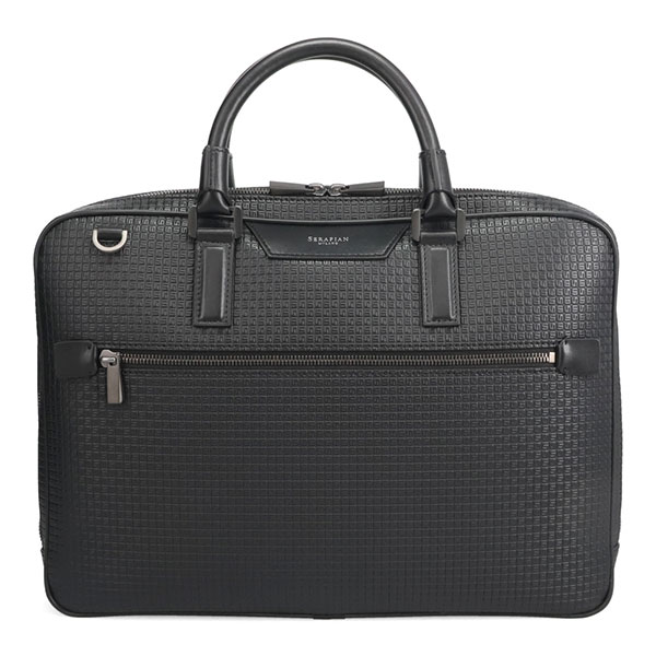 セラピアン バッグ メンズ SERAPIAN ステパン エクストラスリムブリーフケース 712537B 0004 CG2 ブラック+エクリプスブラック