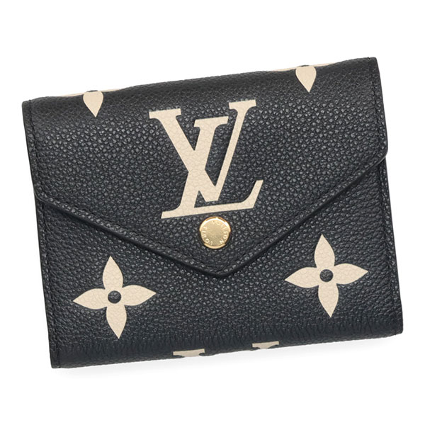 ルイヴィトン 財布 レディース LOUIS VUITTON モノグラムアンプラント ポルトフォイユヴィクトリーヌ ブラック ベージュ M80968