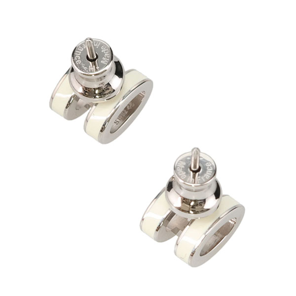 エルメス ポップアッシュ ミニ ピアス HERMES ホワイト シルバー 60800