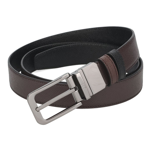 ダンヒル ベルト メンズ DUNHILL リバーシブル 26R4T03AA ガンメタルバックル ブラウン+ブラック