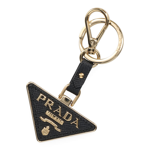 プラダ キーホルダー PRADA サフィアーノレザー キーリング 1PP128 053 F0002 NERO ブラック