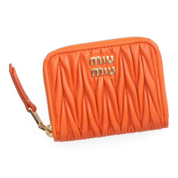 ミュウミュウ 財布 レディース MIUMIU マテラッセレザー ケース 5MM268 AFPP F0049 ARANCIO オレンジ