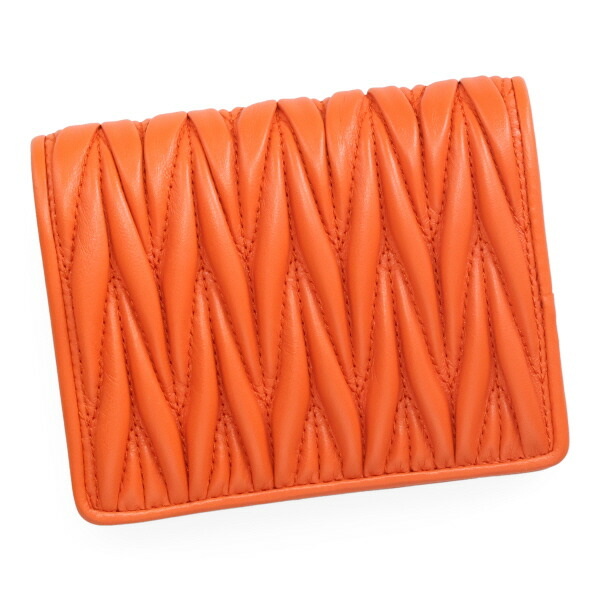 ミュウミュウ 財布 レディース MIUMIU マテラッセレザー折り財布 5MV204 AFPP F0049 ARANCIO オレンジ 二つ折り財布_2