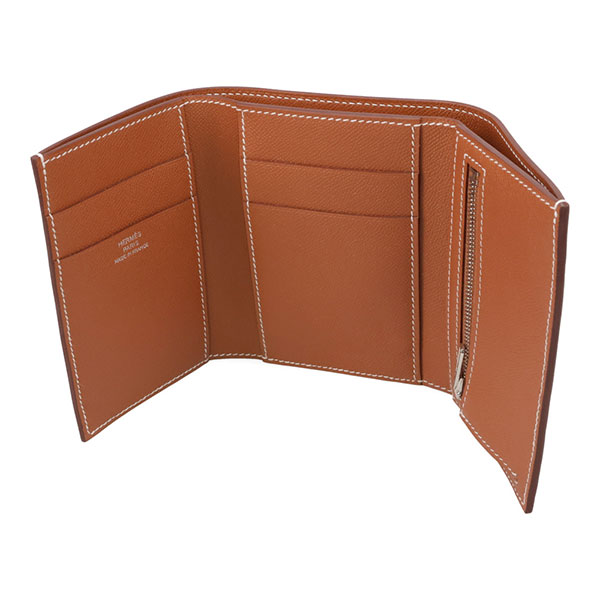 エルメス ベアン コンビネ HERMES ヴォーマダム ゴールド シルバー金具 084830 K刻印 三つ折り財布_3