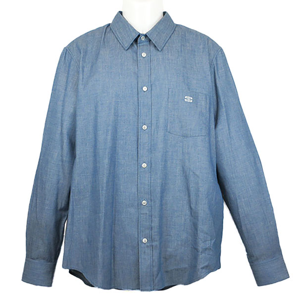 セリーヌ シャツ メンズ CELINE ルーズシャツ シャンブレーコットン 2C982140O 07EN ネイビー/デニムブルー サイズ41