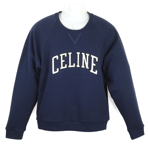 セリーヌ スウェット メンズ CELINE レギュラースウェットシャツ RY0HD670Q FZD6 ネイビー/エクリュ/ ブラック サイズM