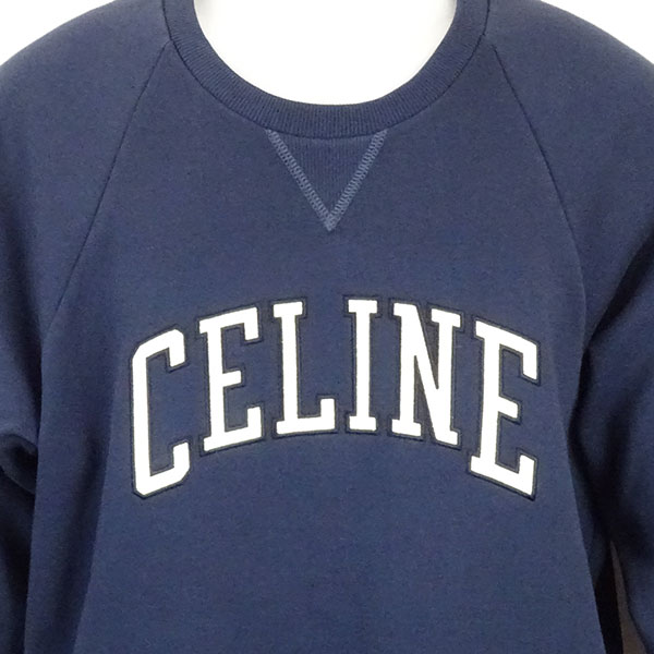 セリーヌ スウェット メンズ CELINE レギュラースウェットシャツ RY0HD670Q FZD6 ネイビー/エクリュ/ ブラック サイズL_2