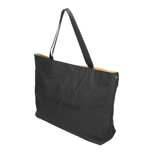 ペレボルサ バッグ レディース PELLE BORSA リンクル ラージサブバッグ 6525 BL ブラック トートバッグ_1