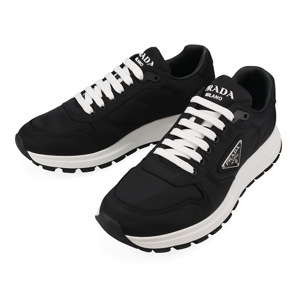 プラダ スニーカー メンズ PRADA Prax01 リナイロンスニーカー 2EE369 3LFV F0632 ブラック サイズ7.5 26.5cm相当