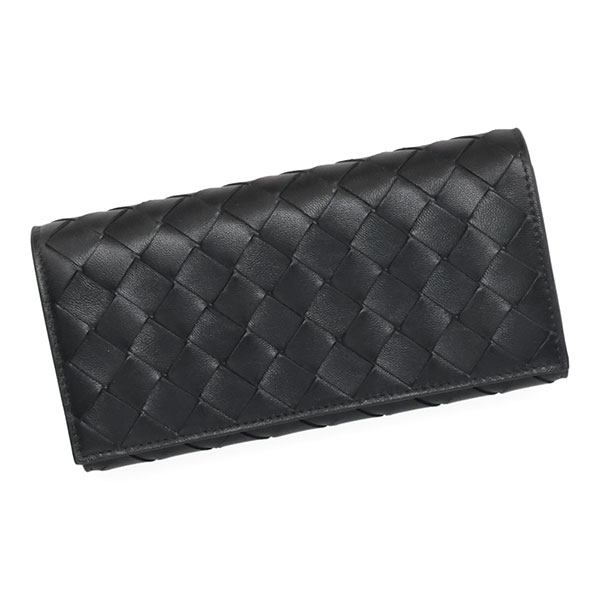 ボッテガヴェネタ 財布 レディース BOTTEGA VENETA イントレチャート ラージフラップウォレット 814671 VCPP3 8425 ブラック