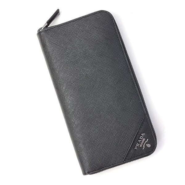 プラダ 財布 メンズ PRADA サフィアーノレザー ジップアラウンド財布 2ML317 QME NERO ブラック