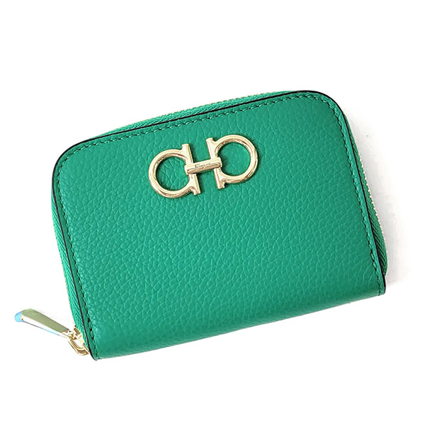 フェラガモ 小銭入れ レディース FERRAGAMO ガンチーニ 220406 SMERALDO グリーン