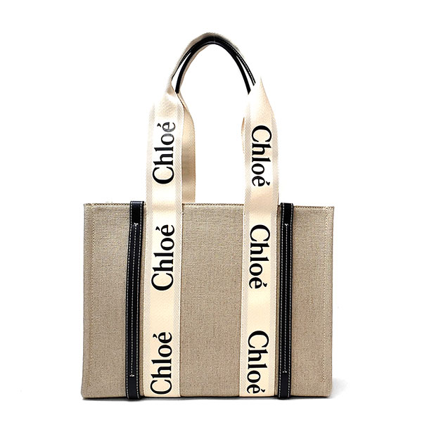 クロエ バッグ レディース Chloe WOODY ミディアムトート CHC22AS383 I26 91J ホワイト+ブルー