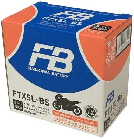12V バッテリー VRLA (電解液注入済) FTX5L-BS ★00-1859 4976650276552