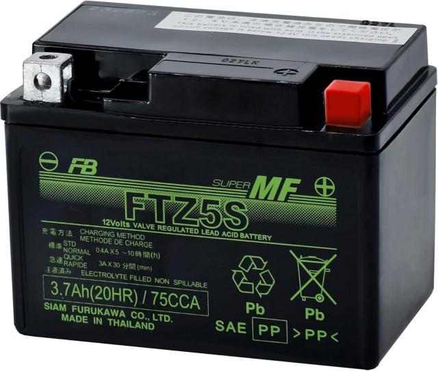 12V バッテリー VRLA (電解液注入済) FTZ5S  ★00-1870 4976650276729