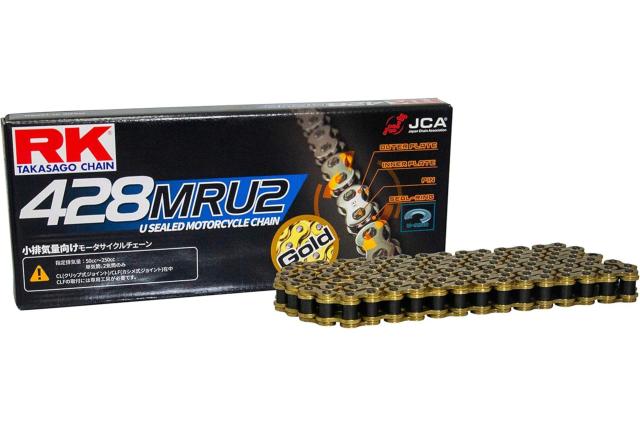 RK 428MRU2 極薄 シール チェーン 428-100 ゴールド 100L U-リング ★00-7013 4935531344711 GC428MRU2-100ゴールド