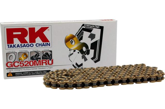RK 520MRU 極薄 シール チェーン 520-130 ゴールド 130L U-リング ★00-7022 GC520MRU-130ゴールド