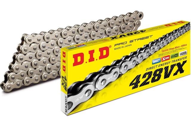 DID VX チェーン 428-122 シルバー 122L カシメジョイント ★00-7282 428VX-S&S-122シルバー