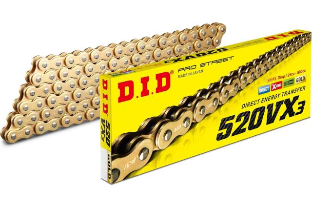 DID VX3 チェーン 520-116 シルバー 116L カシメジョイント ★00-7333 520VX3-S&S-116シルバー