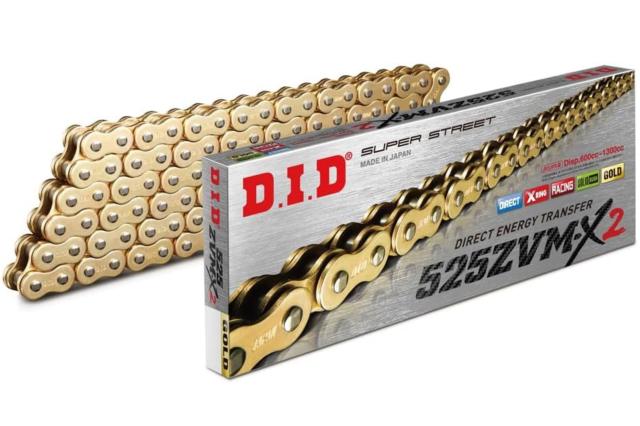 【すぽんじ】 DID ZVM-X2チェーン 525-160 ゴールド 160L カシメジョイント