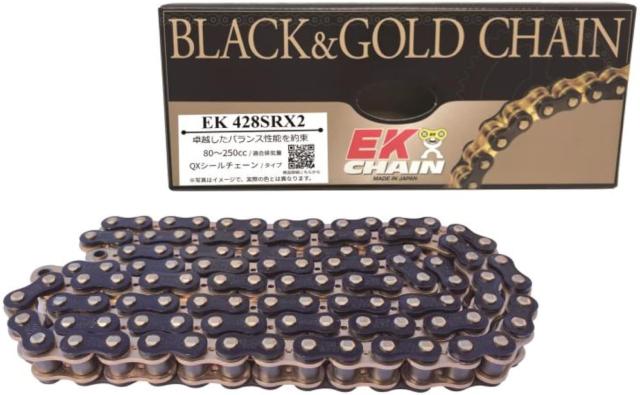 EKシール エヌマ 428-100 チェーン 428SR-X2 ブラック/ゴールド 100L MLJ カシメジョイント ★00-8345 4571291788053 428SR-X2(BK;GP)P=GP-