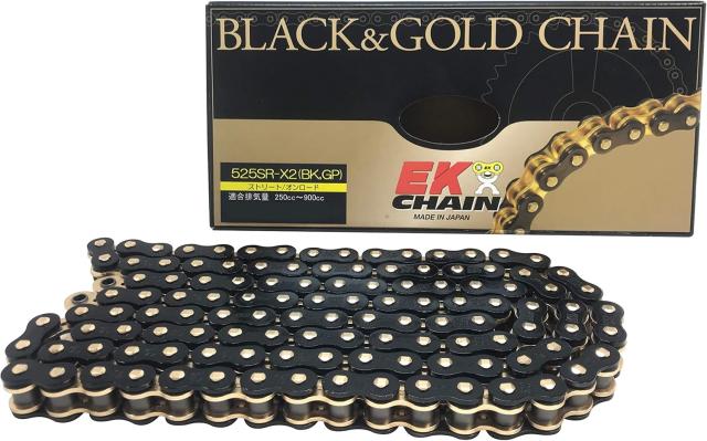 EKシール エヌマ 525-104 チェーン 525SR-X2 ブラック/ゴールド 104L